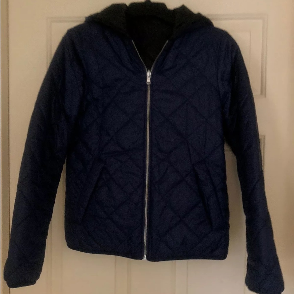 Express Reversible Hooded Puffer Jacket XS Navy